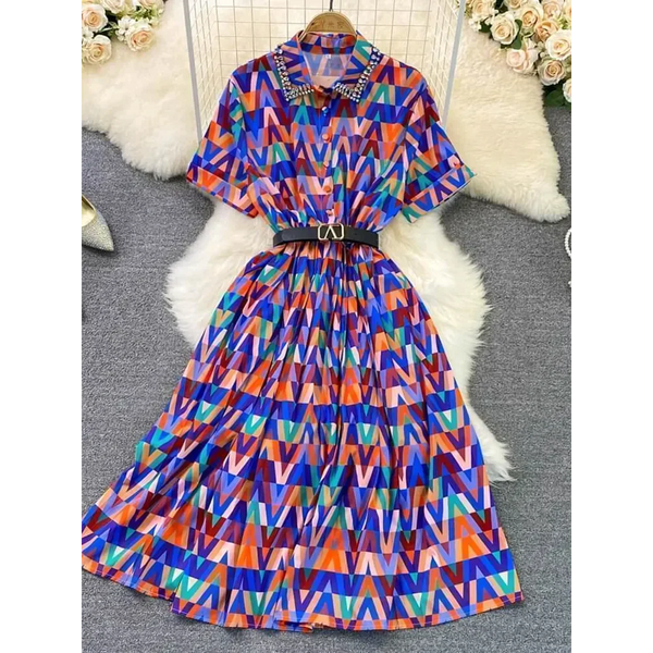 Amy A-line Maxi Dress With Belt - Purple / One Size - St Vesti | All Dresses - Cocktail Dresses Formal Dresses + More.