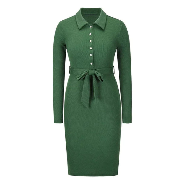 Amy Mid-length Knitted Dress - Green / s - St Vesti | All Dresses - Cocktail Dresses Formal Dresses + More.