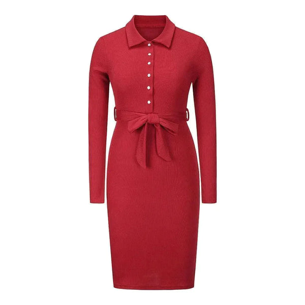 Amy Mid-length Knitted Dress - Red / s - St Vesti | All Dresses - Cocktail Dresses Formal Dresses + More.