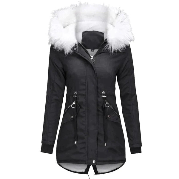 Amy Trench Coat Plus Fur - Black / s - St Vesti | Coats & Jackets
