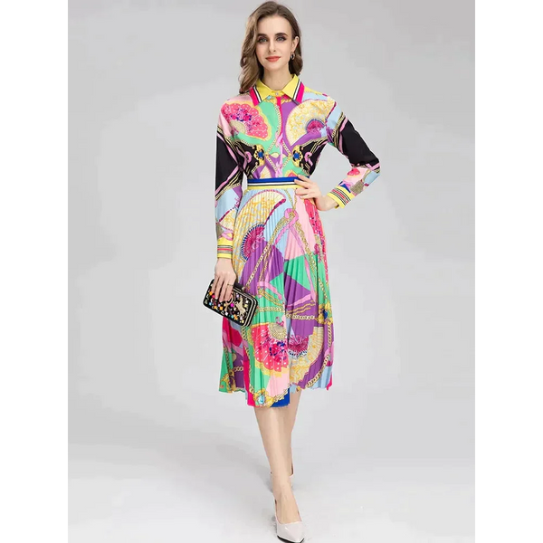 Cara Pleated Two Piece Set - Colourful / s - St Vesti | All Dresses - Cocktail Dresses Formal Dresses + More.