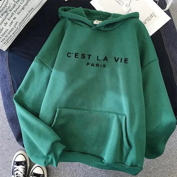 C’est La Vie Hoodie Sweater - St Vesti | Plus Size