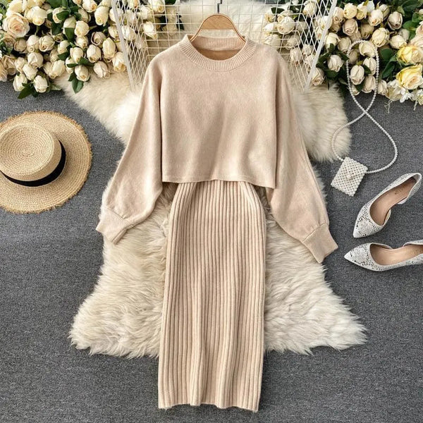 Delilah Knitted Midi Two Piece Set - Apricot / One Size - St Vesti | All Dresses - Cocktail Dresses Formal Dresses +