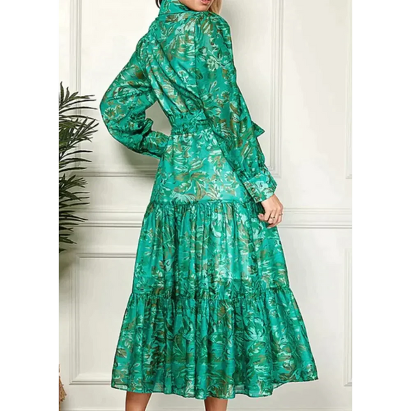 Earth Print Long Sleeve Maxi Dress - St Vesti | All Dresses - Cocktail Dresses Formal Dresses + More.