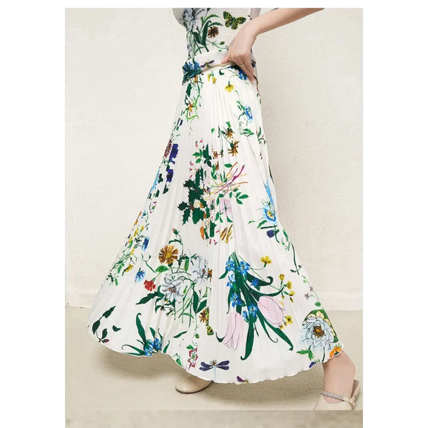 Fiona Floral Two Piece Maxi Skirt & Top Set In White - St Vesti | All Dresses - Cocktail Dresses Formal Dresses + More.