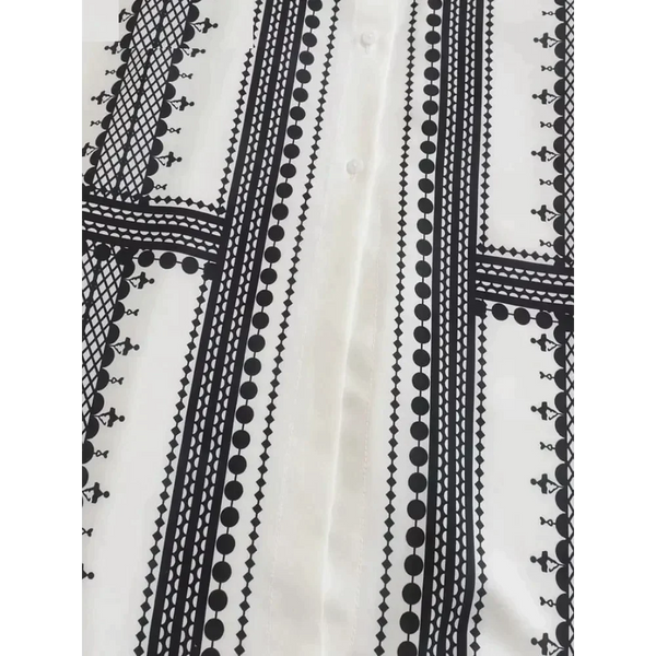 Geometric Midi Dress In Black & White With Belt - St Vesti | All Dresses - Cocktail Dresses Formal Dresses + More.