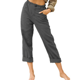 High Waist Linen Blend Pants - Charcoal / s - St Vesti | Women’s Pants | Jeans Trousers Pants Joggers & Culottes