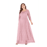 Jane plus size lace dress for wedding or formal - pink / xl - st vesti | all dresses - cocktail dresses formal dresses +