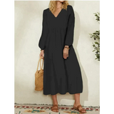 Jessy Cotton Lantern Sleeve Midi Dress - Black / m - St Vesti | All Dresses - Cocktail Dresses Formal Dresses + More.