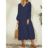Jessy Cotton Lantern Sleeve Midi Dress - Blue / m - St Vesti | All Dresses - Cocktail Dresses Formal Dresses + More.