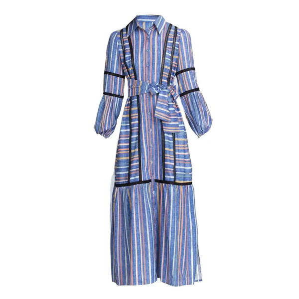 Madoona Striped Maxi Dress In Blue - St Vesti | All Dresses - Cocktail Dresses Formal Dresses + More.