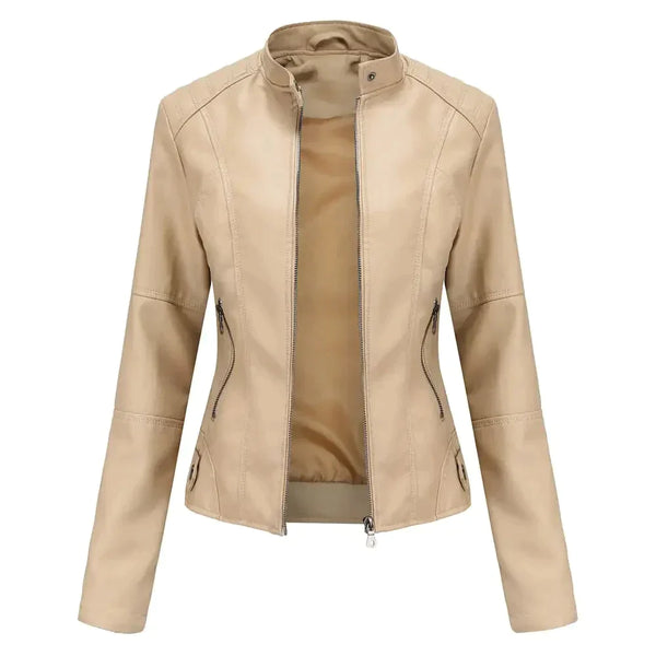 Marie Vegan Leather Jacket - Apricot / s - St Vesti | Coats & Jackets
