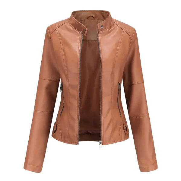 Marie Vegan Leather Jacket - Khaki / s - St Vesti | Coats & Jackets