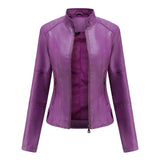 Marie Vegan Leather Jacket - Purple / s - St Vesti | Coats & Jackets