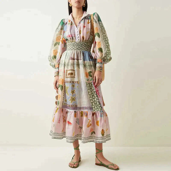 Michelle Lantern Maxi Dress - Colourful / s - St Vesti | All Dresses - Cocktail Dresses Formal Dresses + More.