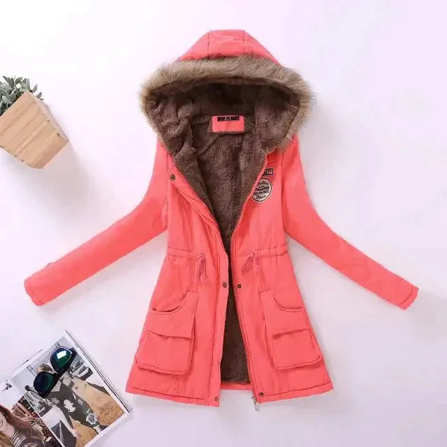 Mid Length Fur Jacket - Watermelon Red / 3xl - St Vesti | Coats & Jackets