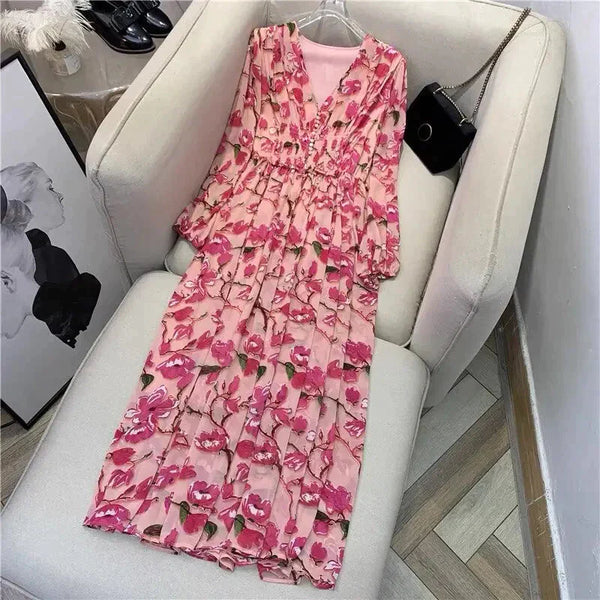 Pink Floral Maxi Dress - St Vesti | All Dresses - Cocktail Dresses Formal Dresses + More.
