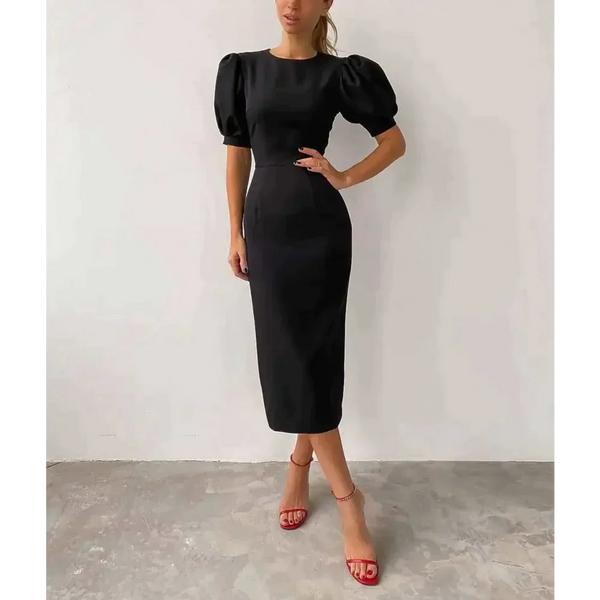 Romilly Puff Sleeve Midi Dress - Black / s - St Vesti | All Dresses - Cocktail Dresses Formal Dresses + More.