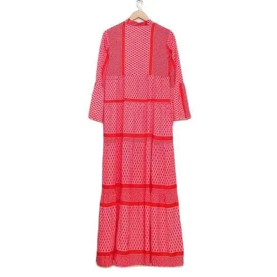 Rose Print Maxi Dress In Red - Red / s - St Vesti | All Dresses - Cocktail Dresses Formal Dresses + More.