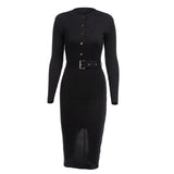 St vesti knit midi dress - black / l - st vesti | all dresses - cocktail dresses formal dresses + more.