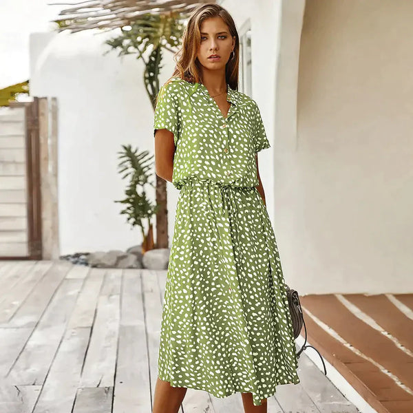Sunny Day Midi Dress - Green / s - St Vesti | All Dresses - Cocktail Dresses Formal Dresses + More.