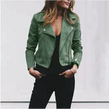 Tia Vegan Leather Jacket - Green / s - St Vesti | Coats & Jackets
