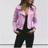 Tia Vegan Leather Jacket - Pink / s - St Vesti | Coats & Jackets