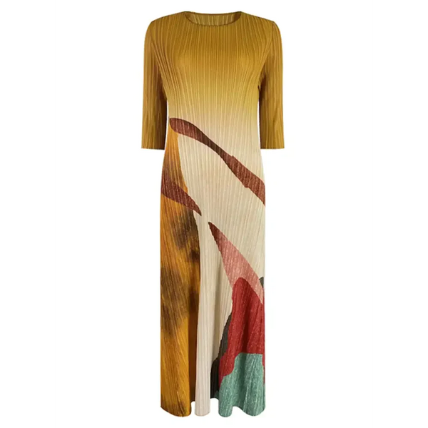 Vacay Woman’s Pleated Midi Dress - One Size / Khaki - St Vesti | All Dresses - Cocktail Dresses Formal Dresses + More.