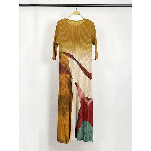 Vacay Woman’s Pleated Midi Dress - One Size / Khaki - St Vesti | All Dresses - Cocktail Dresses Formal Dresses + More.