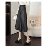 Vegan Leather Midi Skirt In Black - St Vesti | All Womens Skirts Leather Skirts And Maxi Skirts