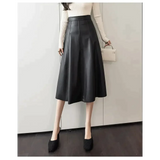 Vegan Leather Midi Skirt In Black - St Vesti | All Womens Skirts Leather Skirts And Maxi Skirts