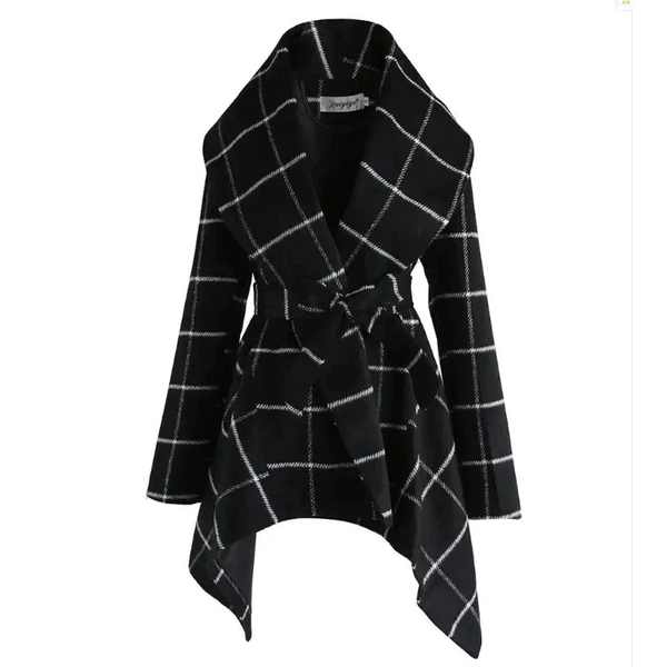 Vera Plaid Coat - Black / 3xl - St Vesti | Coats & Jackets