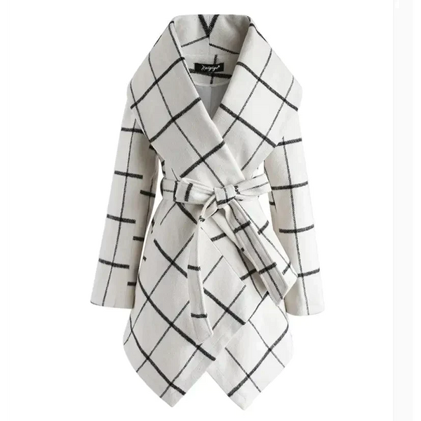 Vera Plaid Coat - White / 3xl - St Vesti | Coats & Jackets