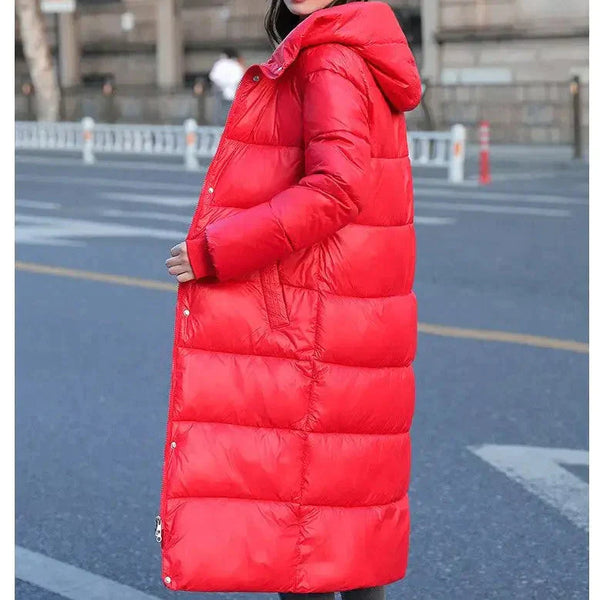 Women’s Travel-lite Long Line Hooded Puffer Jacket - St Vesti | Coats & Jackets