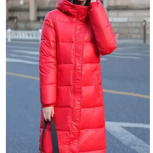 Women’s Travel-lite Long Line Hooded Puffer Jacket - St Vesti | Coats & Jackets