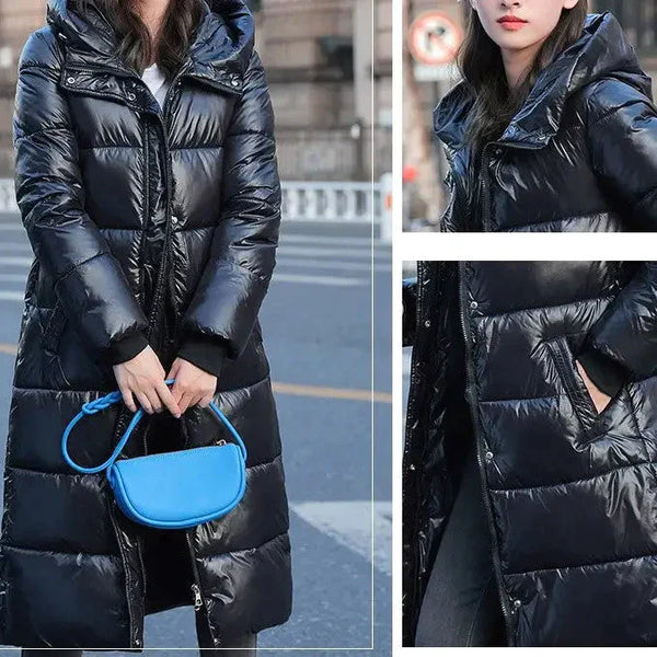 Women’s Travel-lite Long Line Hooded Puffer Jacket - Black / m - St Vesti | Coats & Jackets