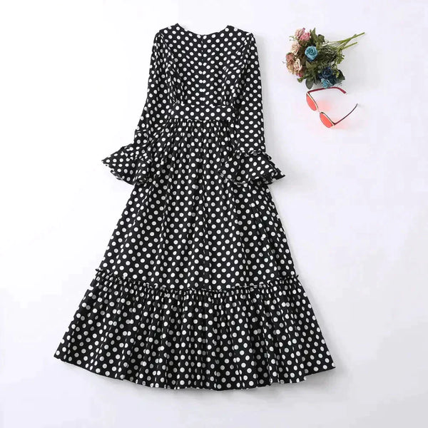 Zebra Polka Dot Black & White Midi Dress - St Vesti | All Dresses - Cocktail Dresses Formal Dresses + More.