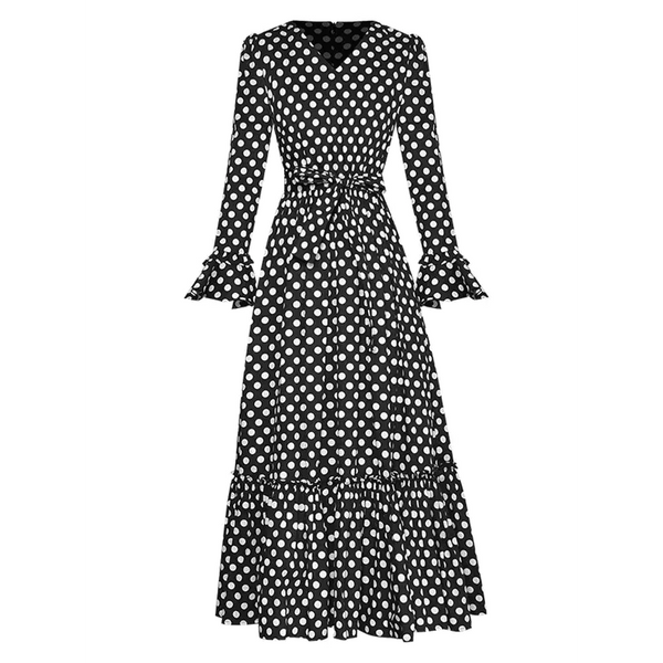 Zebra Polka Dot Black & White Midi Dress - Black / s - St Vesti | All Dresses - Cocktail Dresses Formal Dresses + More.